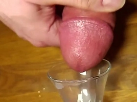 120fps close up huge cum shot to shot glass