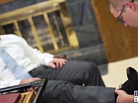 White Get-up Mormon Boy Sucking His Elders Meaty Dong