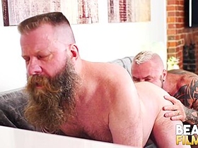 Bear Barebacks Inked Cub After Rimjob With Marc Angelo