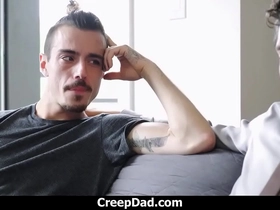 Stepson Can’t Help Himself but Jump on Stepdaddy’s Cock!